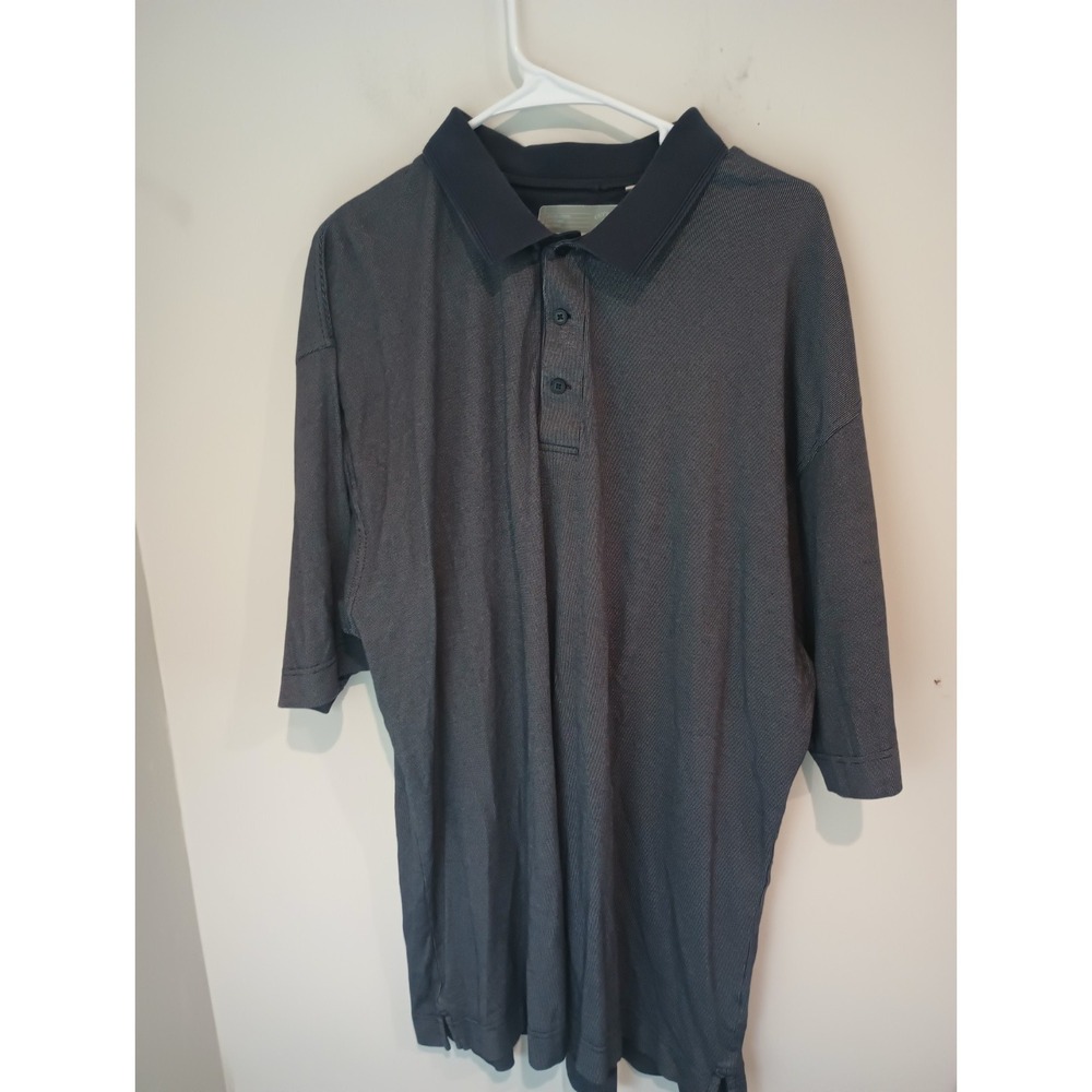 Cutter & Buck Mens Polo Shirt XXL Gray Striped CB DryTec Pima Cotton Golf